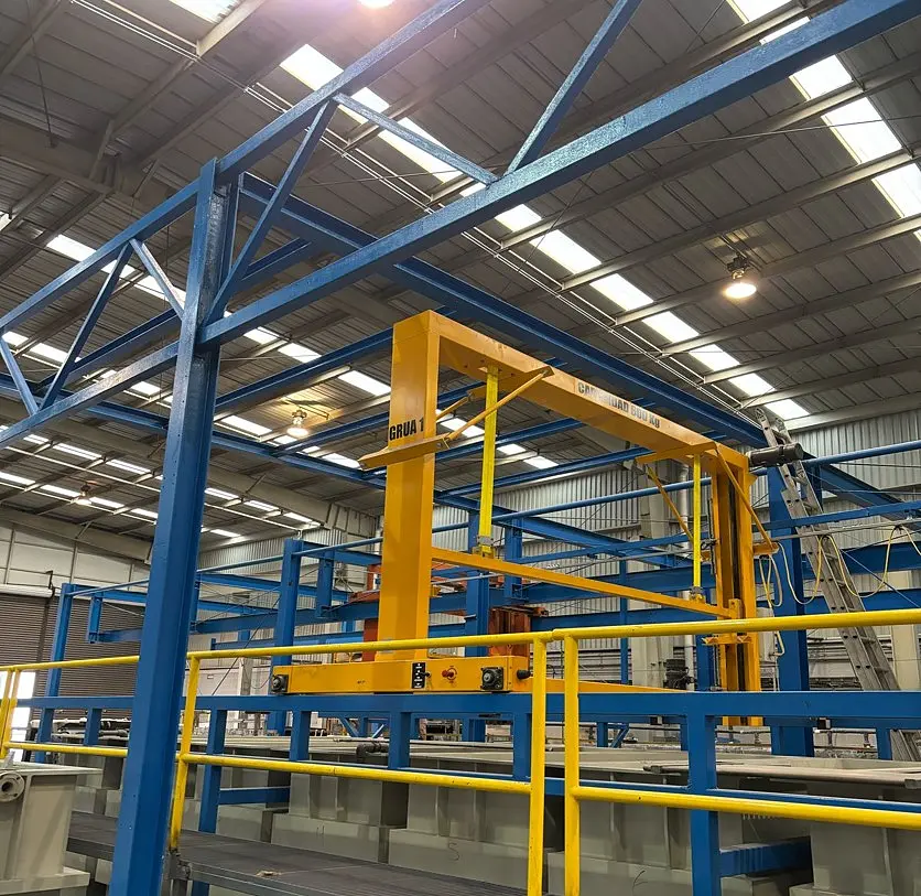 Material handling equipment in the finishing line